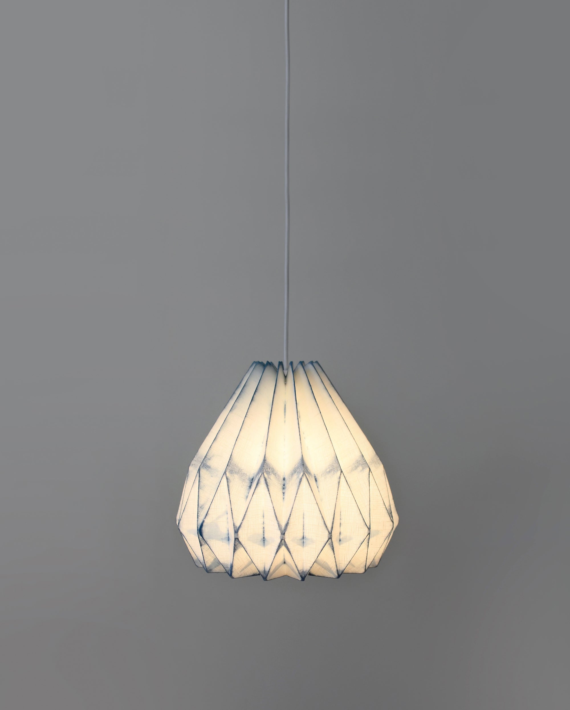 unique shibori pendant light  dyed with natural indigo