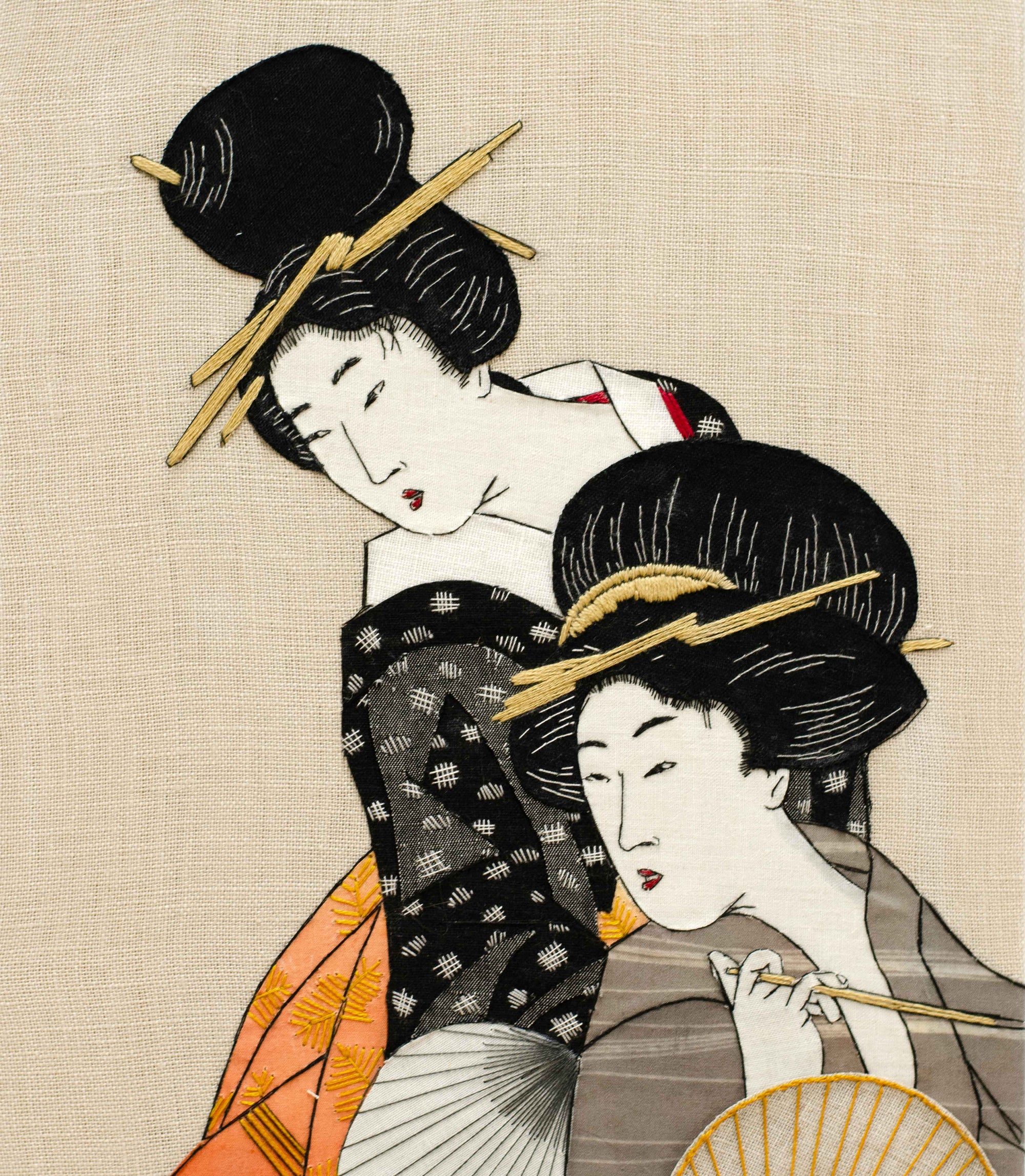 Kitagawa Utamaro Embroidery Art