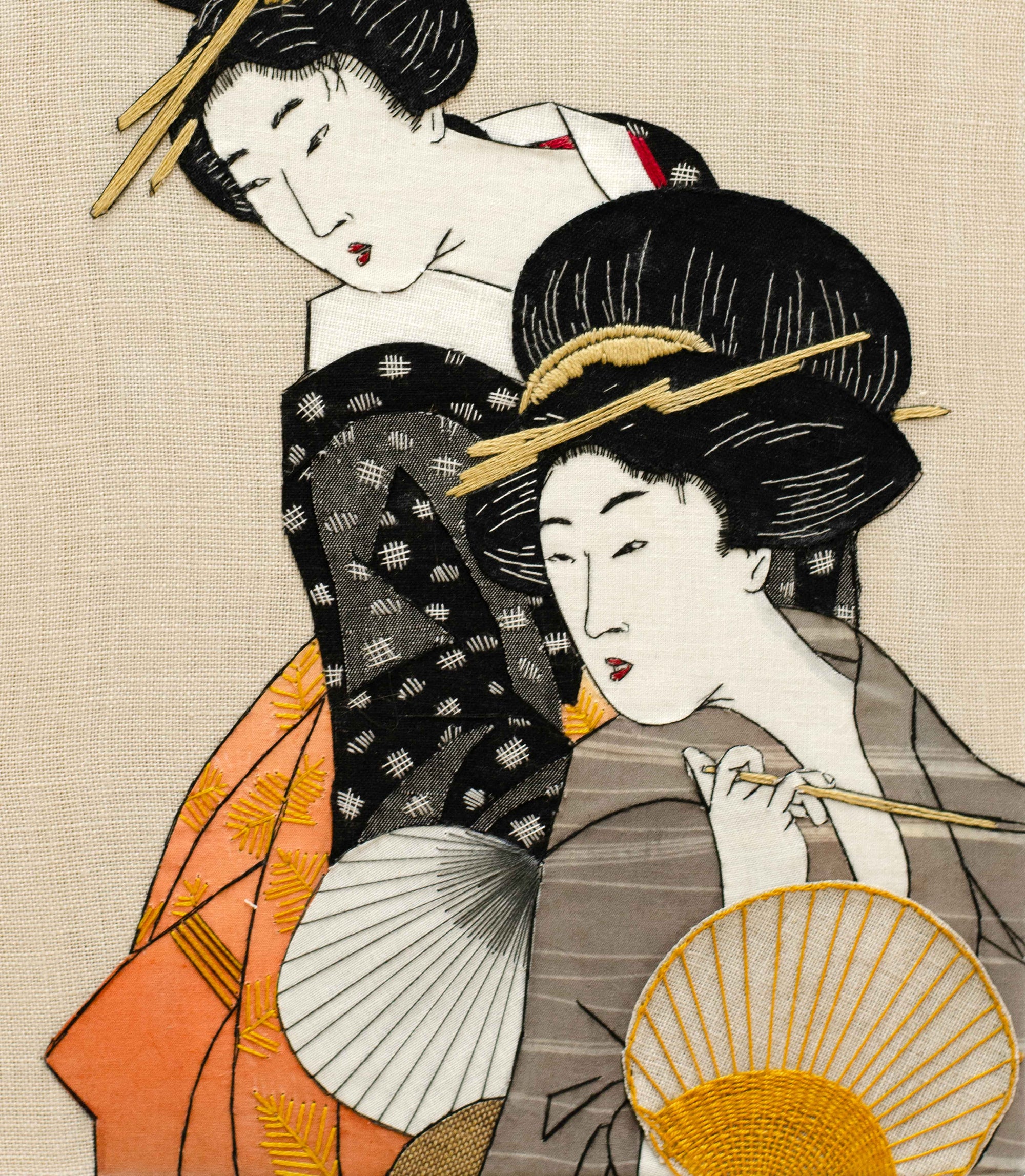 Kitagawa Utamaro Embroidery Art