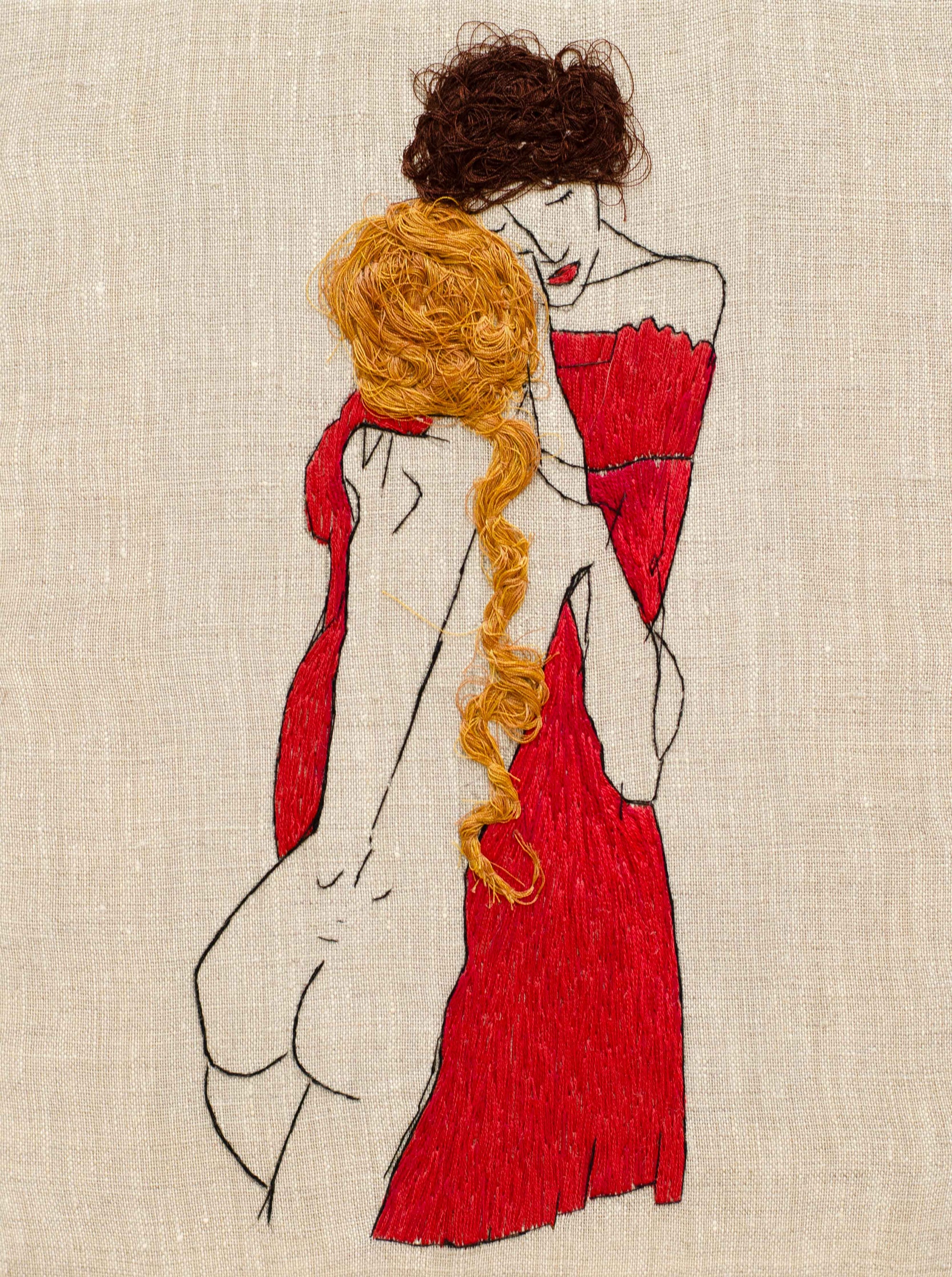 Egon Schiele Embroidery Art