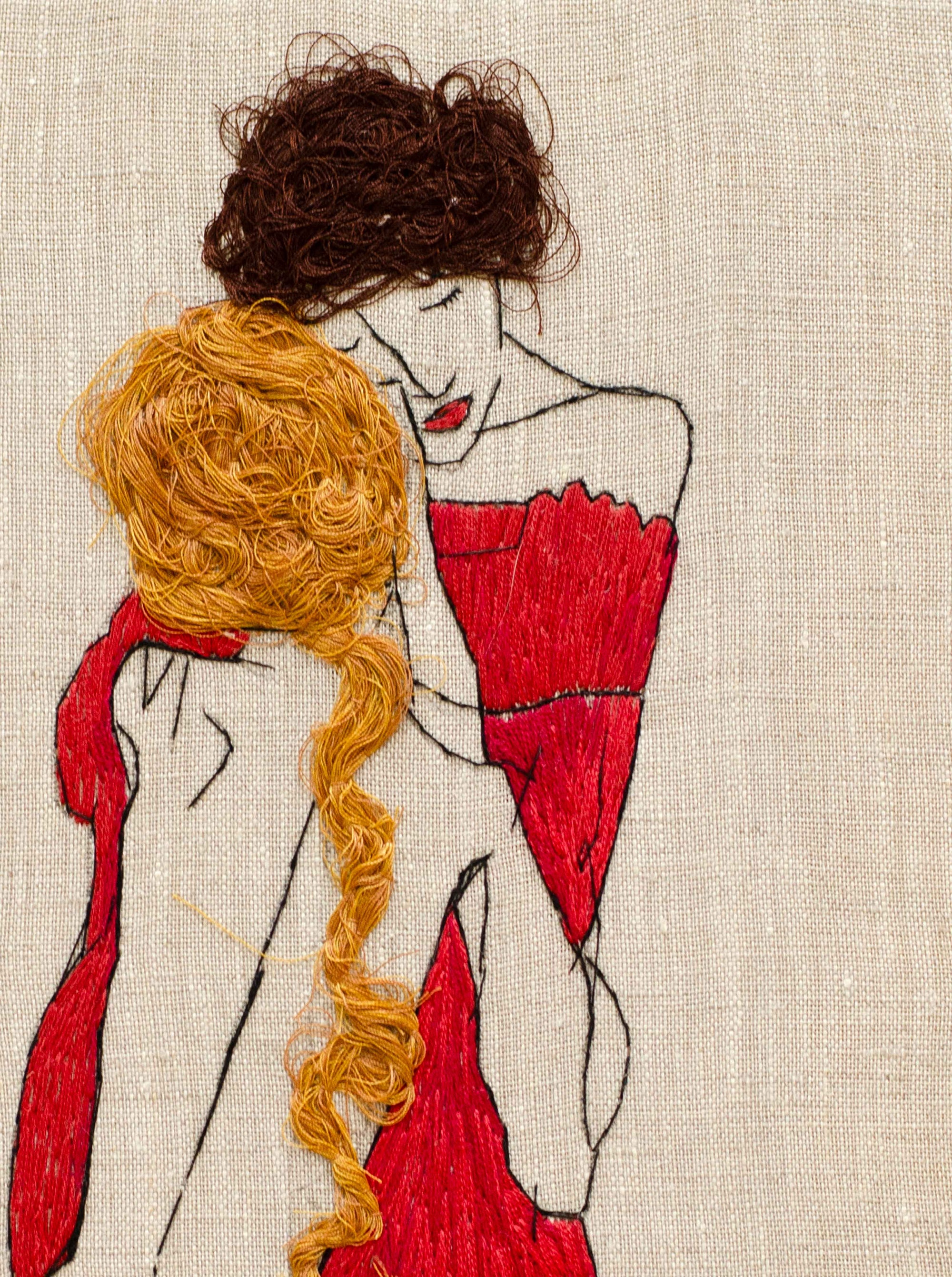 Egon Schiele Embroidery Art